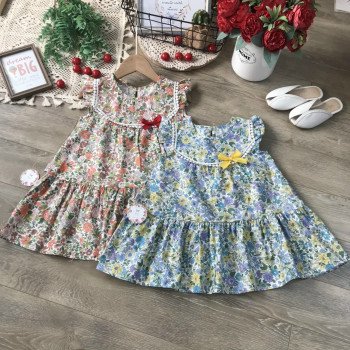 Đầm hoa nhí đuôi cá bé gái - size 2 -6 chất liệu kate Hàn